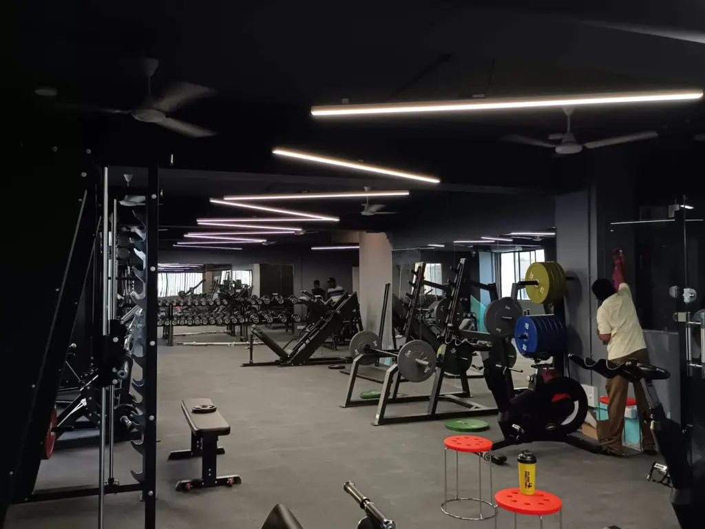 Functional and aesthetic gym interiors with plenty of natural light.
